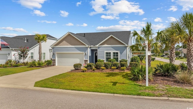 219 Glenmoor Dr, Conway, SC 29526 - view of front of property featuring an attached garage, concrete driveway, and a front lawn