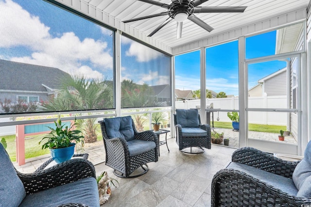 2781 Desert Rose St, Little River, SC 29566 - sunroom featuring ceiling fan