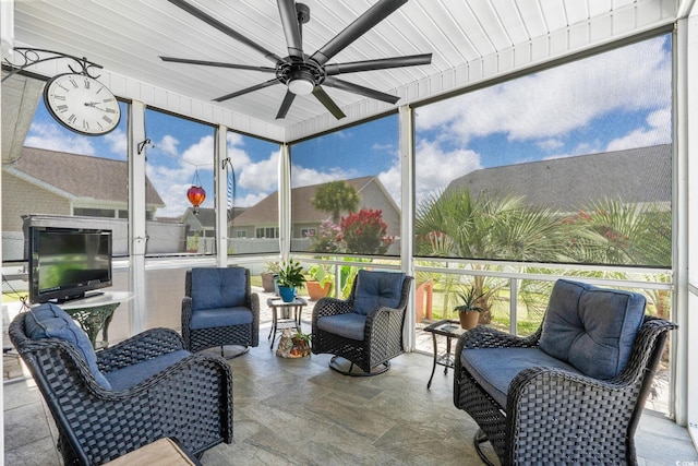 2781 Desert Rose St, Little River, SC 29566 - sunroom with a ceiling fan and healthy amount of natural light