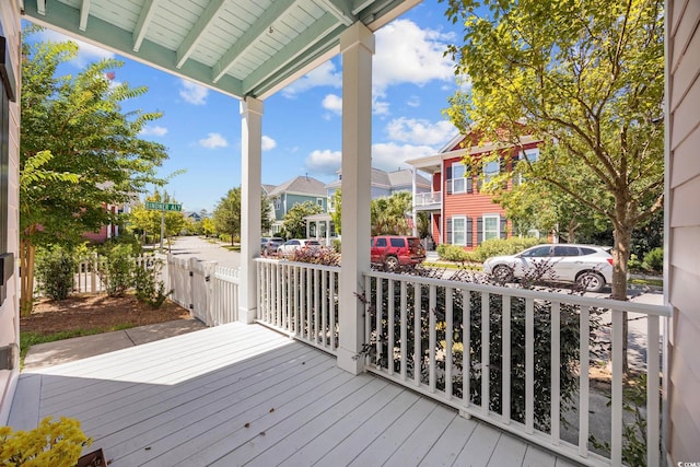 1348 Peterson St, Myrtle Beach, SC 29577 - wooden deck with a residential view