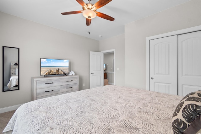 5304 Sea Coral Way N, Myrtle Beach, SC 29582 - carpeted bedroom featuring a closet and a ceiling fan
