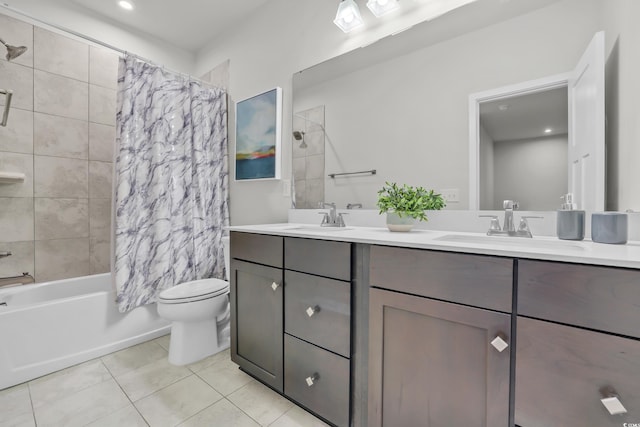 2557 Pete Dye Dr Unit 803, North Myrtle Beach, SC 29582 - full bathroom featuring double vanity, tile patterned flooring, and shower / bath combo