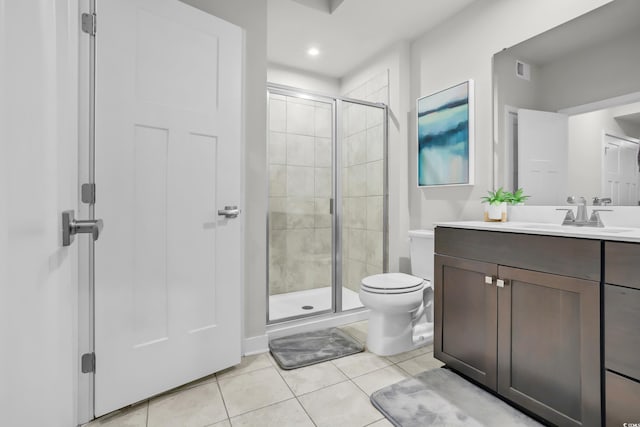 2557 Pete Dye Dr Unit 803, North Myrtle Beach, SC 29582 - full bathroom featuring vanity, a stall shower, tile patterned flooring, and recessed lighting