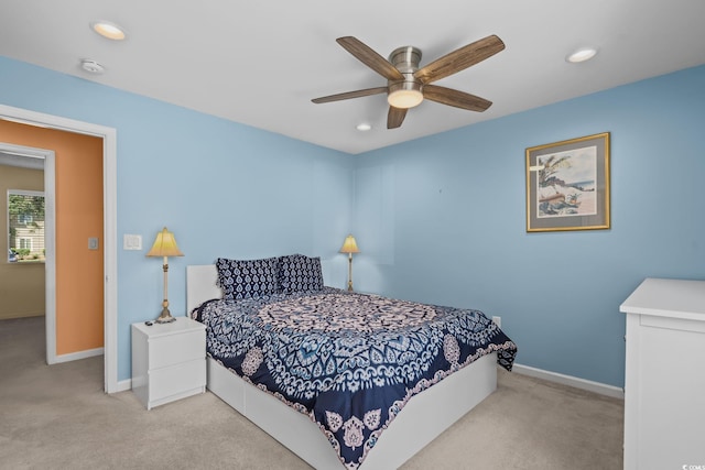 251 Myrtle Greens Dr Unit B, Conway, SC 29526 - bedroom featuring carpet flooring, recessed lighting, and ceiling fan