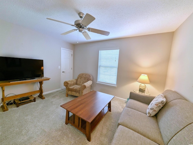 50 Pawleys Place Dr Unit 50, Pawleys Island, SC 29585 - carpeted living area featuring a textured ceiling and a ceiling fan