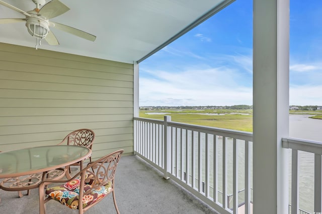 312 42nd Ave N Unit B2, North Myrtle Beach, SC 29582 - balcony with ceiling fan and view of golf course