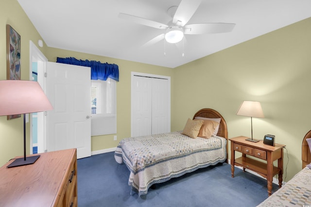 312 42nd Ave N Unit B2, North Myrtle Beach, SC 29582 - carpeted bedroom featuring a closet and ceiling fan