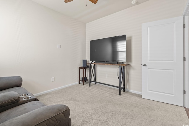 688 Wallace Dr, Little River, SC 29566 - carpeted living area featuring ceiling fan and baseboards