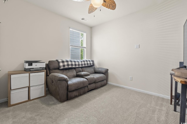 688 Wallace Dr, Little River, SC 29566 - living room featuring ceiling fan and light colored carpet
