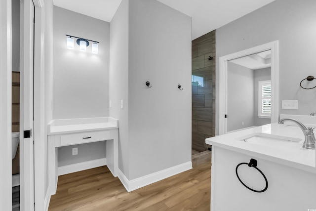 529 Oak Lawn Rd, Georgetown, SC 29440 - full bath featuring tiled shower, wood finished floors, and vanity
