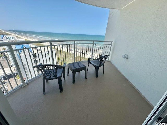 300 N Ocean Blvd Unit 1213, North Myrtle Beach, SC 29582 - balcony featuring view of water and beach