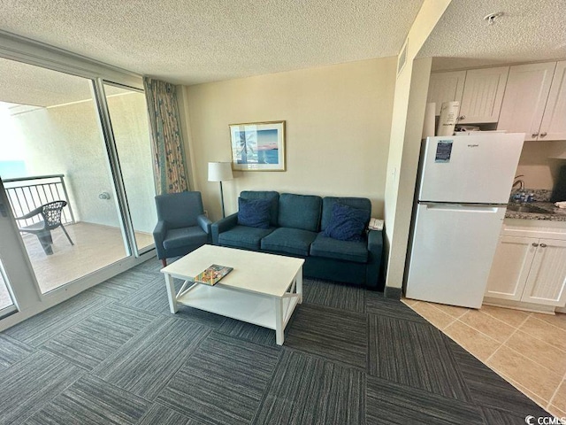 300 N Ocean Blvd Unit 1213, North Myrtle Beach, SC 29582 - living area with a textured ceiling
