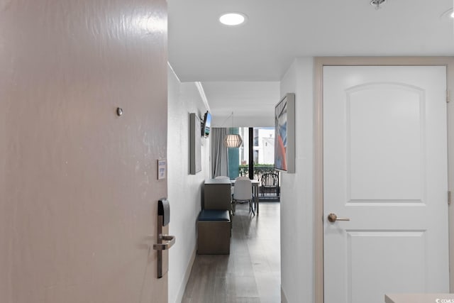 2311 S Ocean Blvd Unit 143, Myrtle Beach, SC 29577 - hallway with wood finished floors and baseboards