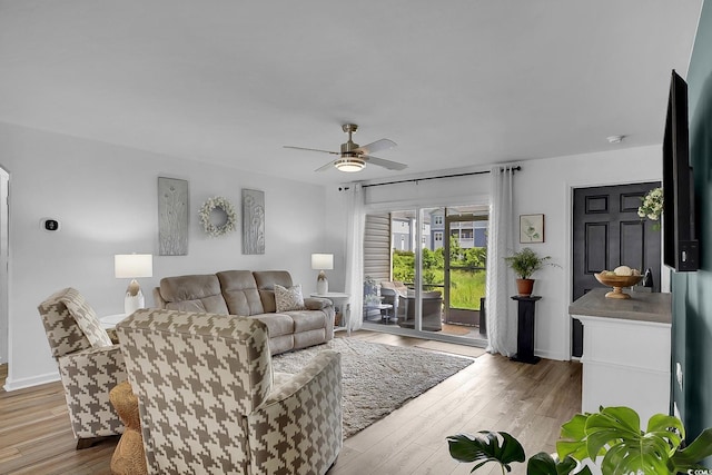 139 Butkus Dr Unit 3, Myrtle Beach, SC 29588 - living room featuring light wood-type flooring and ceiling fan