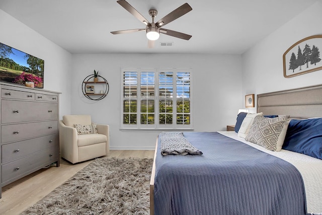 139 Butkus Dr Unit 3, Myrtle Beach, SC 29588 - bedroom featuring light wood finished floors and a ceiling fan