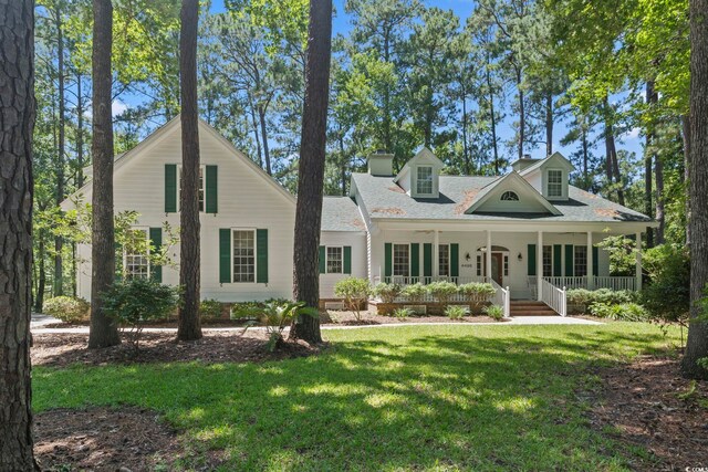 4495 Trotters Ct, Murrells Inlet, SC 29576 - view of front of property featuring a porch, a front yard, and roof with shingles