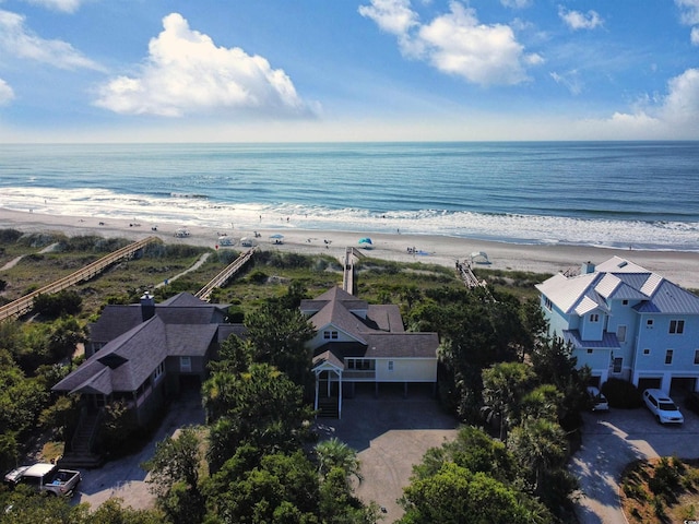 206 Atlantic Ave, Pawleys Island, SC 29585 - aerial view of waterfront with a beach
