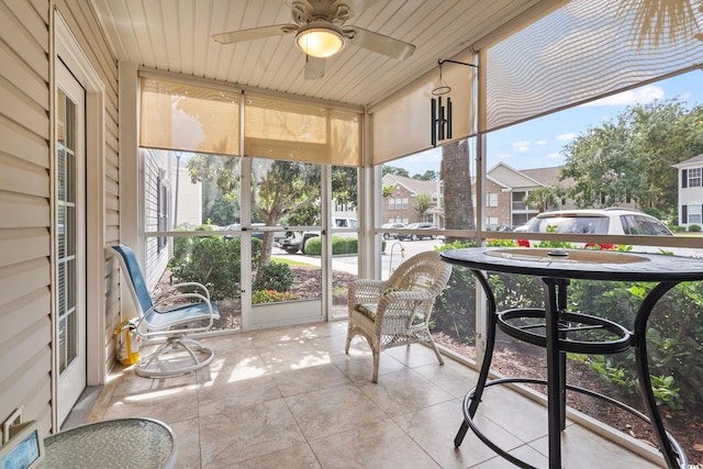 4654 Fringetree Dr Unit 7B, Murrells Inlet, SC 29576 - sunroom / solarium with ceiling fan and a residential view