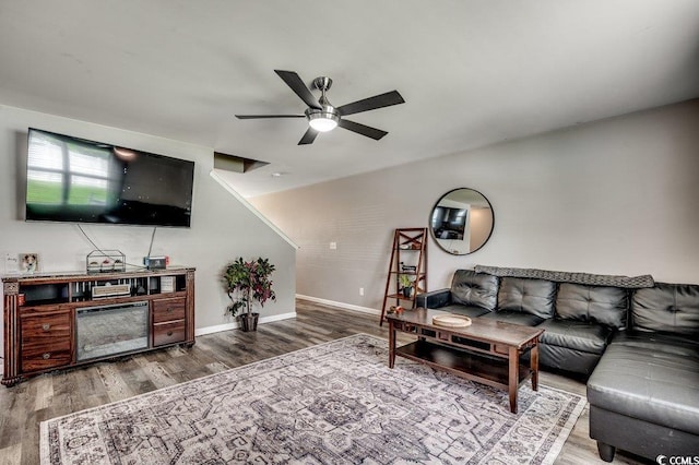 780 Trap Shooter Cir, Longs, SC 29568 - living room featuring a ceiling fan and wood finished floors