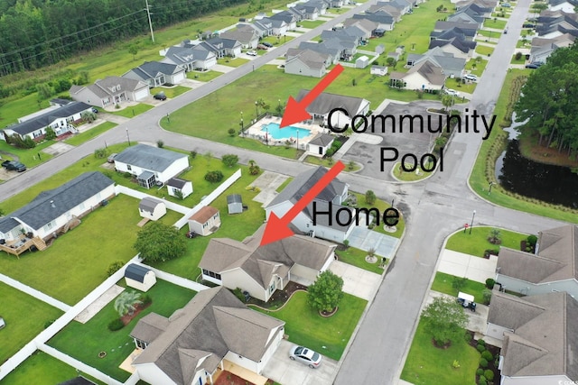 205 Cupola Dr, Longs, SC 29568 - aerial perspective of suburban area featuring a pool area