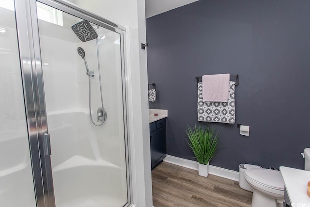 2429 Campton Loop, Conway, SC 29527 - full bath with vanity, a shower stall, and wood finished floors
