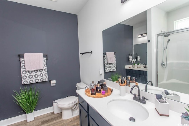 2429 Campton Loop, Conway, SC 29527 - full bathroom with a shower stall, wood finished floors, and vanity