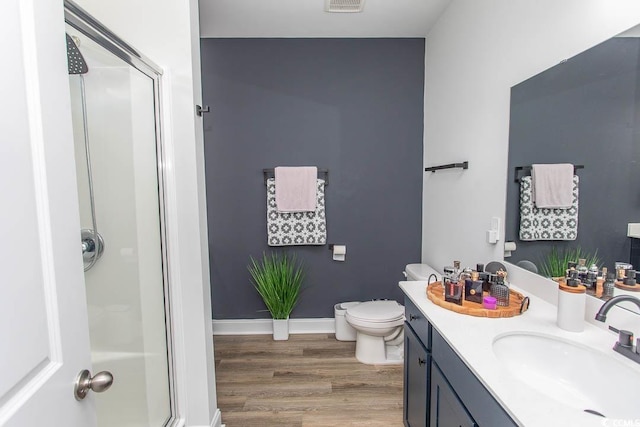 2429 Campton Loop, Conway, SC 29527 - full bathroom with a shower stall, vanity, and wood finished floors