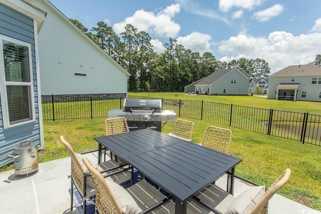 2429 Campton Loop, Conway, SC 29527 - fenced backyard featuring outdoor dining area, a patio, and grilling area