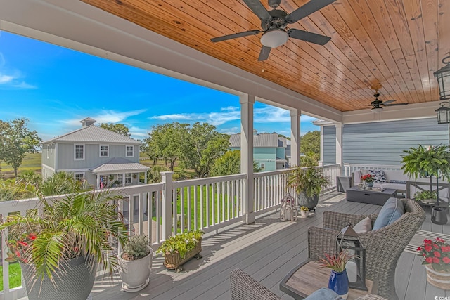 143 Enclave Pl, Pawleys Island, SC 29585 - deck featuring ceiling fan