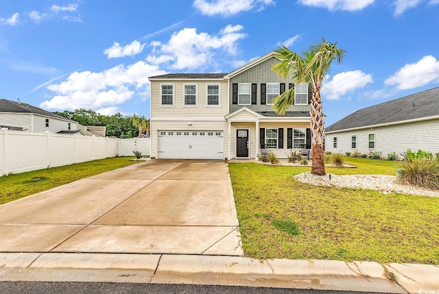 1404 Bellaria Way, Myrtle Beach, SC 29579 - traditional-style house with an attached garage, driveway, and board and batten siding
