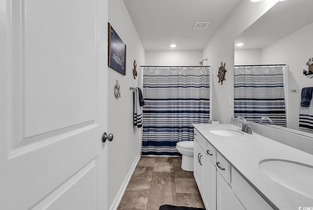 1404 Bellaria Way, Myrtle Beach, SC 29579 - full bath featuring double vanity, recessed lighting, and a shower with curtain