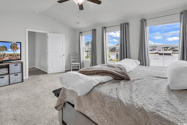 1404 Bellaria Way, Myrtle Beach, SC 29579 - carpeted bedroom with vaulted ceiling and ceiling fan