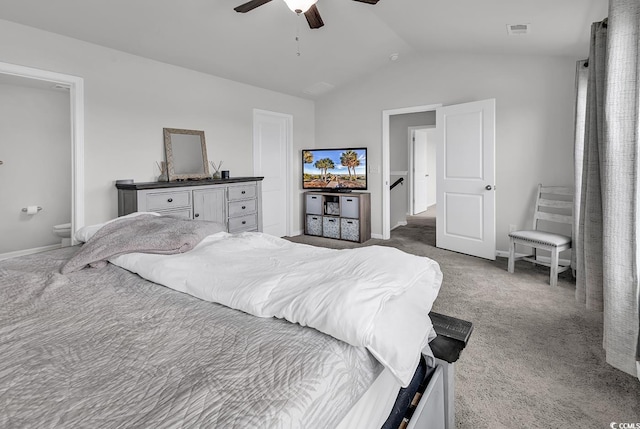1404 Bellaria Way, Myrtle Beach, SC 29579 - bedroom with carpet, lofted ceiling, and ceiling fan