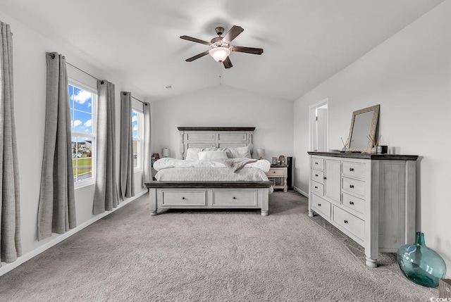 1404 Bellaria Way, Myrtle Beach, SC 29579 - bedroom featuring vaulted ceiling, light carpet, and ceiling fan