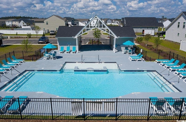 1404 Bellaria Way, Myrtle Beach, SC 29579 - community pool with a patio and a residential view