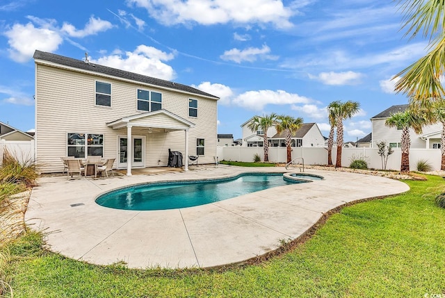 1404 Bellaria Way, Myrtle Beach, SC 29579 - view of pool featuring a patio, a fenced backyard, and a pool with connected hot tub