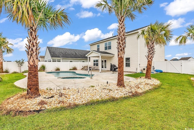 1404 Bellaria Way, Myrtle Beach, SC 29579 - view of pool with a patio, a gate, a fenced backyard, and an in-ground hot tub