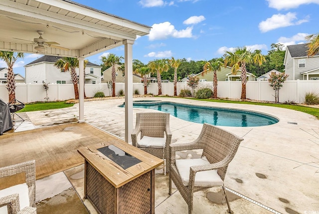 1404 Bellaria Way, Myrtle Beach, SC 29579 - view of pool with a ceiling fan, a patio, and a fenced backyard