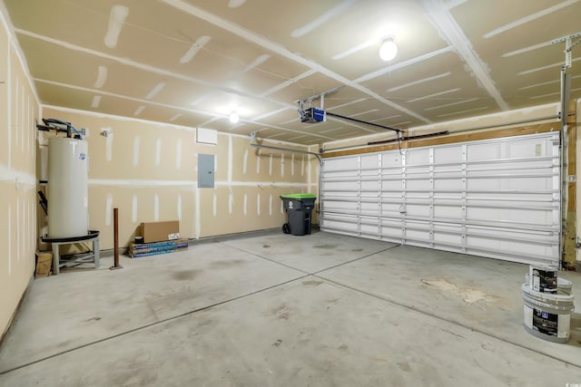 428 Bellegrove Dr, Myrtle Beach, SC 29577 - garage featuring water heater, a garage door opener, and electric panel