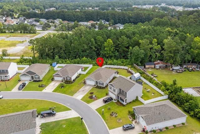 208 Forestbrook Cove Cir, Myrtle Beach, SC 29588 - aerial perspective of suburban area featuring a forest