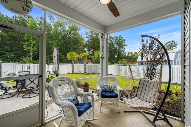 208 Forestbrook Cove Cir, Myrtle Beach, SC 29588 - sunroom / solarium featuring a ceiling fan and outdoor dining space