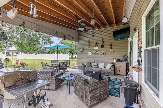 906 Hope Cir, Conway, SC 29527 - view of patio with outdoor lounge area, outdoor dining space, and ceiling fan