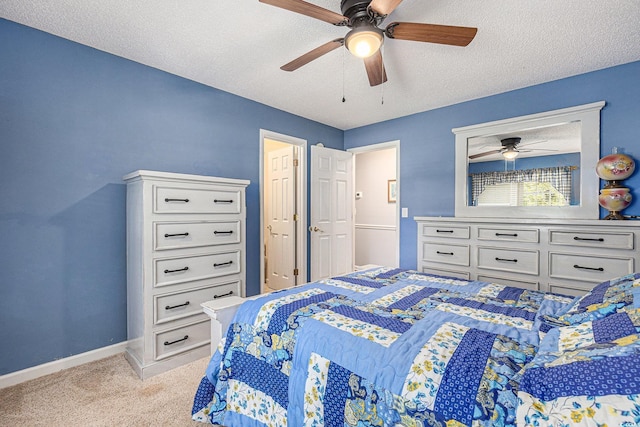 906 Hope Cir, Conway, SC 29527 - bedroom featuring light carpet, a textured ceiling, and ceiling fan