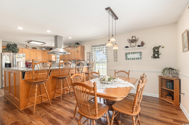 906 Hope Cir, Conway, SC 29527 - dining area with wood finished floors, recessed lighting, and a textured ceiling