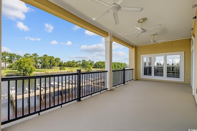 257 Venice Way Unit 2201, Myrtle Beach, SC 29577 - balcony featuring ceiling fan and view of scattered trees