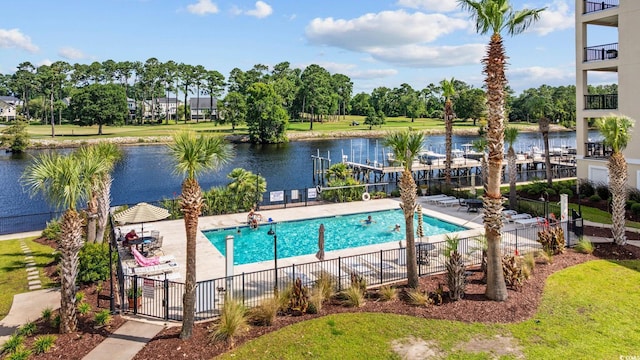 257 Venice Way Unit 2201, Myrtle Beach, SC 29577 - community pool featuring a water view, a patio area, and view of scattered trees