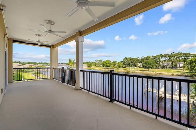 257 Venice Way Unit 2201, Myrtle Beach, SC 29577 - balcony with ceiling fan and a water view
