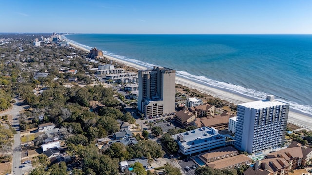 5523 N Ocean Blvd Unit 908, Myrtle Beach, SC 29577 - bird's eye view of waterfront with a beach