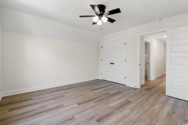 1712 26th Ave N, North Myrtle Beach, SC 29582 - additional living space with a ceiling fan, light wood-style flooring, and vaulted ceiling