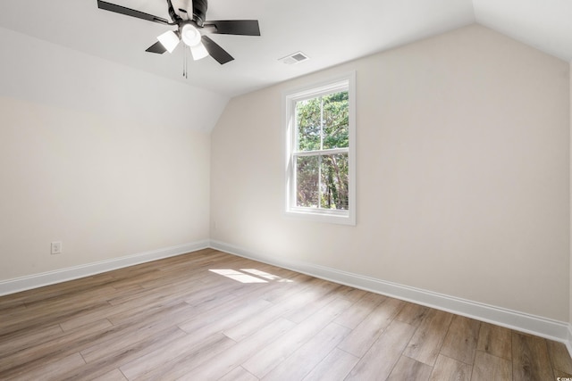 1712 26th Ave N, North Myrtle Beach, SC 29582 - additional living space with vaulted ceiling, a ceiling fan, and light wood finished floors